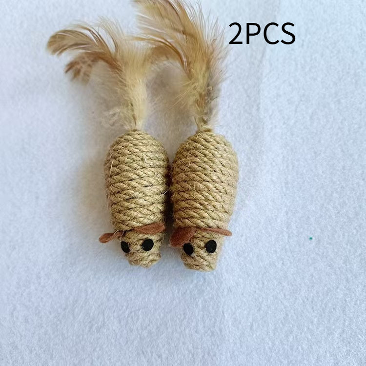 Souris en Sisal Naturel – Jouet à Mâcher & Chasser pour Chat