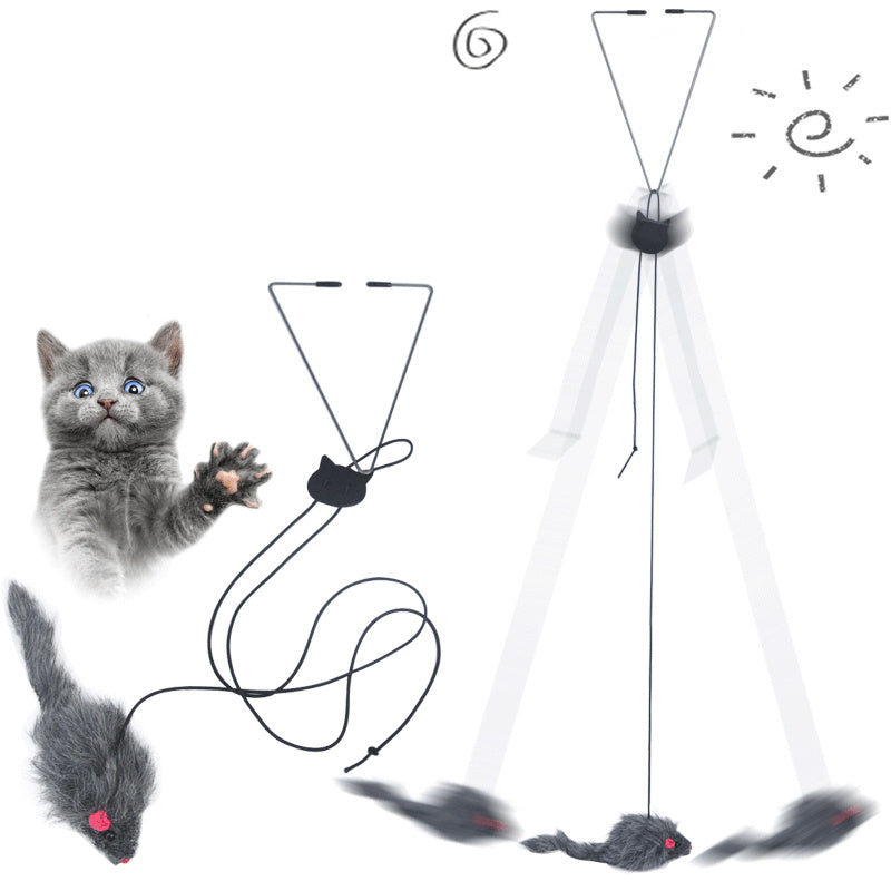 Souris Suspendue Telescopique – Jouet Interactif à Suspendre pour Chat