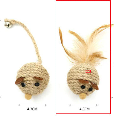 Souris en Sisal Naturel – Jouet à Mâcher & Chasser pour Chat