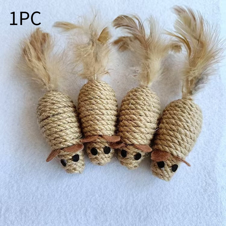 Souris en Sisal Naturel – Jouet à Mâcher & Chasser pour Chat