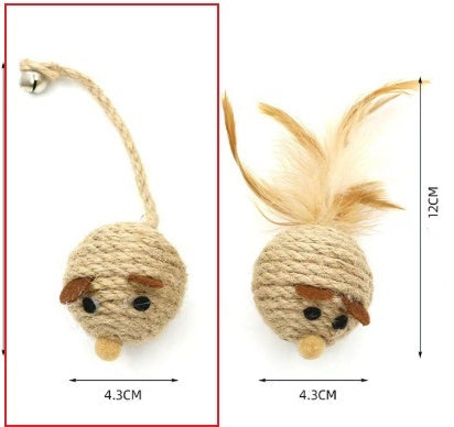 Souris en Sisal Naturel – Jouet à Mâcher & Chasser pour Chat