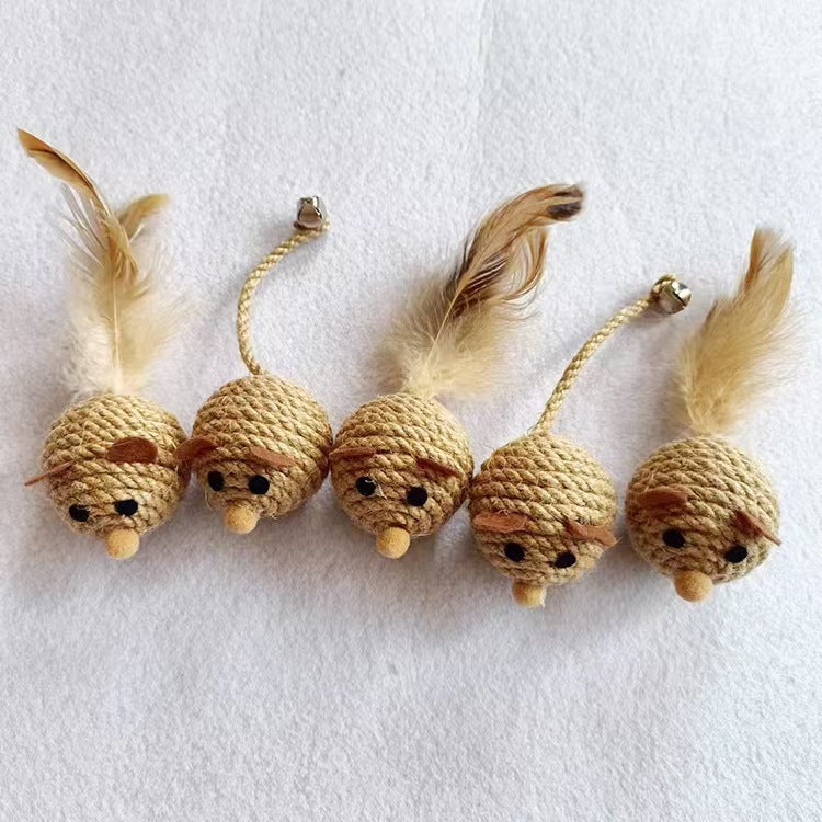 Souris en Sisal Naturel – Jouet à Mâcher & Chasser pour Chat